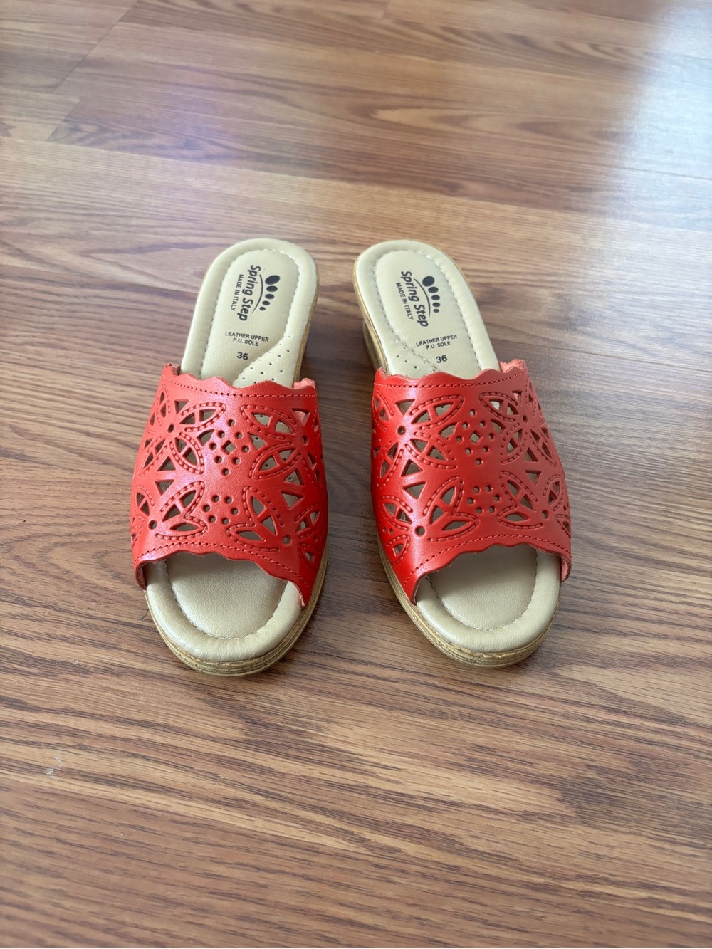 Spring Step Red Estella Slide Sandal